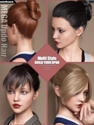 MEGA Updo Hair for Genesis 3 and 8 Female(s)-《创世纪3》和《创世纪8》女性专用的超级盘发