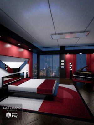 Modern Room Bedroom-现代客房卧室