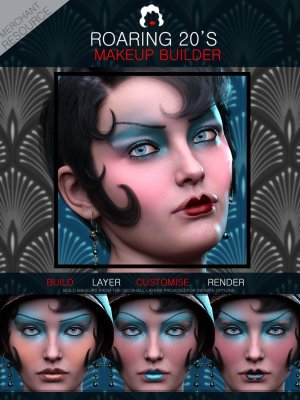 Roaring Twenties Makeup Builder for Genesis 8 Females-咆哮的二十年代创世纪8女性化妆师