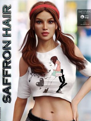 Saffron Hair for Genesis 3 Female(s)-《创世纪3》中女性的藏红花色头发