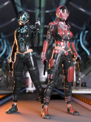 Sci-Fi Urban Warrior Outfit for Genesis 8 and Genesis 8.1 Females-《创世纪8》和《创世纪81》女性的科幻都市战士装备