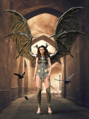 Succubus Wings for Genesis 8 Females-创世纪8号女性的魅魔翅膀