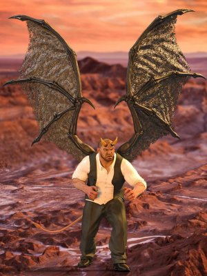 Succubus Wings for Genesis 8 Males-创世纪8男性的魅魔翅膀