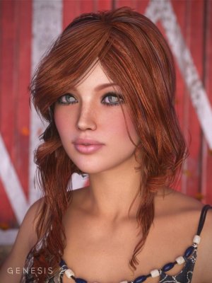 Suzan Hair for Genesis and Genesis 2 Female(s)-用于和2女性的头发