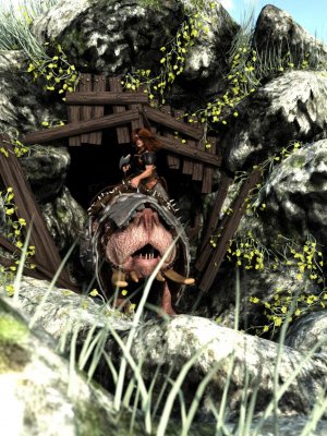 War Beast Burrogen Cave Entry Scene Set-战兽洞穴入口场景设置