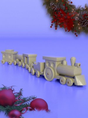 Wooden Christmas Train-木制圣诞火车