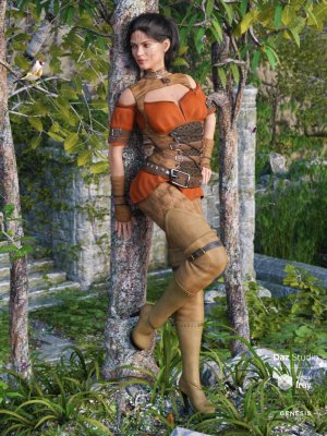 Woodland Rogue Outfit for Genesis 8 Female(s)-创世纪8女性的林地流氓装备