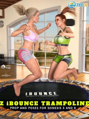 Z iBounce Trampoline Prop and Poses for Genesis 3 and 8-创世纪3和8的蹦床道具和姿势