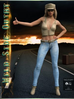 1434 Wild Side Outfit And Accessories for Genesis 3 Female(s)狂野的一面服装和配件  创世纪3女-1434野生侧面装备和辅助原因3雌性（s）狂野的一面敷装和配件创世纪3女