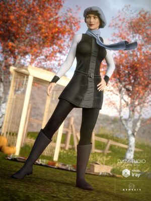 Autumn Chic Outfit for Genesis 3 Female(s)-秋季别致的成套装备3女性