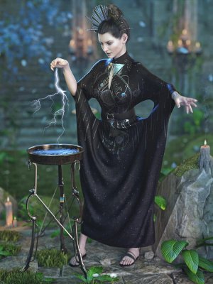 dForce High Priestess Outfit for Genesis 8 Females-高级女祭司为《创世纪》第8章女性设计的服装