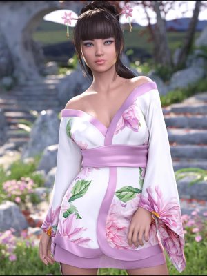 dForce Koharu Kimono for Genesis 8 Female-小春和服为创世纪8女