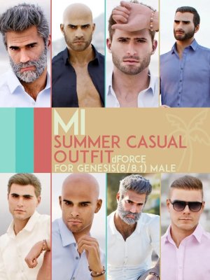 dForce MI Summer Casual Outfit for Genesis 8 and 8.1 Males-夏季休闲装，适用于8和81男性