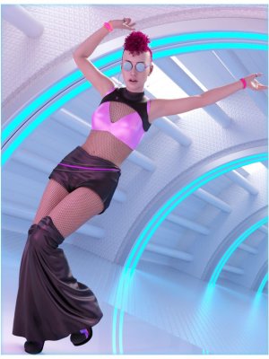 dForce Rave Party Outfit for Genesis 8 Female(s)-创世纪8女性狂欢派对套装
