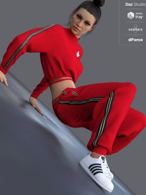 dForce Sporty Babe Outfit for Genesis 8 Female(s)-创世8女款运动宝贝装
