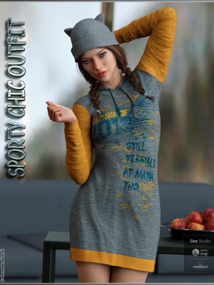 dForce Sporty Chic Outfit, Hair and Poses For Genesis 8 Female(s)-为8女性设计的时尚运动服装、发型和造型