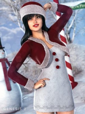 Frosty Dress for Genesis 2 Female(s)创世纪2女性冷冰冰的衣服-Genesis 2 Meance（s）创世纪2女性衣服的霜