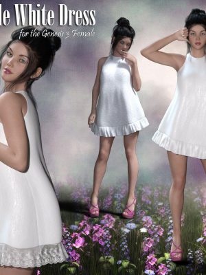 The Little White Dress for Genesis 3白色小礼服-Genesis的小白连衣裙3白色小礼服