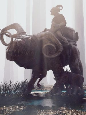 Skalarog Original Creature with Saddlery and Poses-Skalarog原始生物与悲伤和姿势