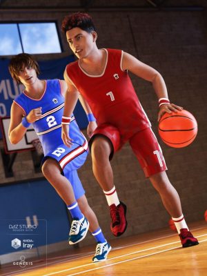 Basketball Kit for Genesis 8 Male(s)创世纪8男性篮球服装套件-篮球套件创世纪8男性