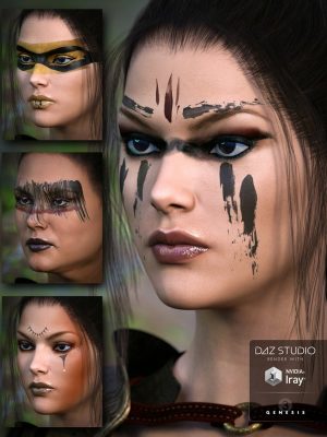 Warrior Makeups for Genesis 3 Female(s)战士的化妆品-Genesis 3雌性的战士妆容3雌性化妆品