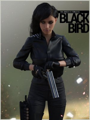 Black Bird Outfit for Genesis 8 Female-创世纪8女性的黑鸟装备