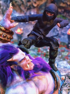 Ninja Kid Outfit for Genesis 8.1 Males-忍者儿童装备为创世纪81男性