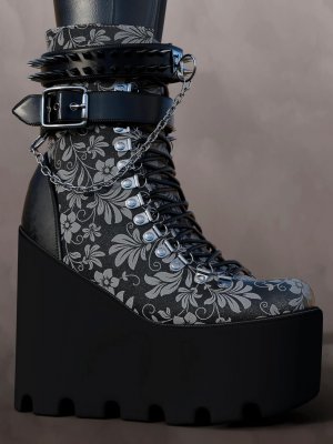 Punk Style Boots for Genesis 8 Females-朋克风格的靴子为创世纪8女性