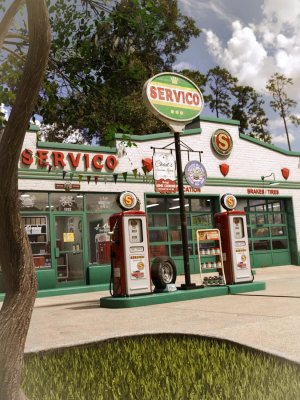 Servico Vintage Gas Station-老式加油站