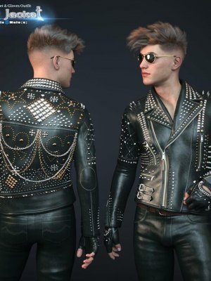 Spiky Jacket for Genesis 8 Male(s)-创世纪8男性的尖刺夹克