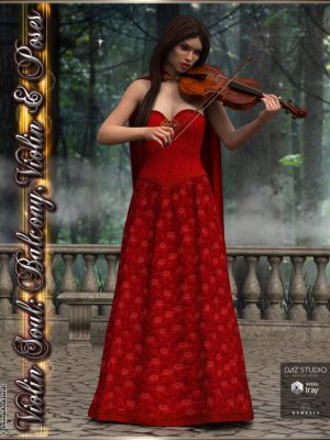 Violin Soul Balcony, Violin And Poses for Genesis 3 Female(s)小提琴灵魂阳台，小提琴和姿势-小提琴灵魂阳台，小提琴和创世纪的姿势3女性