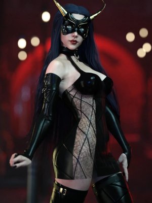 dForce Night Masquerade Outfit for Genesis 8 and 8.1 Females-《创世纪》第8章和第81章女性的夜间化妆舞会服装