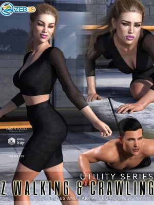 Z Utility Walking and Crawling Poses for Genesis 3 and 8-Z实用程序行走和爬行构成创世纪3和8