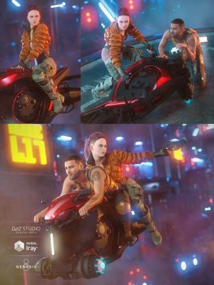 Future Noir Hoverbike Poses for Genesis 8姿势-未来Noir Hoverbike为Genesis 8姿势姿势姿势