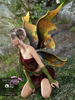 Dark Fairy Wings for Genesis 3 Female(s)-黑暗仙女翅膀为创世纪3女性（S）