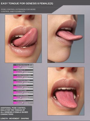 Easy Tongue for Genesis 8 Females-简单的舌头用于创世纪8女性