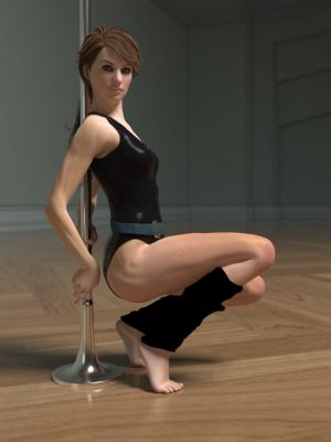 Fitness Pole Dance Poses and Prop for Genesis 2 Female(s)-健身杆舞蹈姿势和基因Genesis 2女性（S）