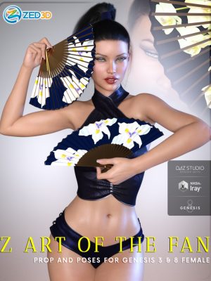 Z Art of the Fan – Prop and Poses for Genesis 3 and 8 Female-Z的艺术风扇 – 道具和创世纪3和8女性的姿势