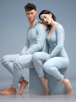 Lookbook for Two Poses and Expressions for Genesis 8.1 Male and Female-创世纪81男性和女性的两个姿势和表情的