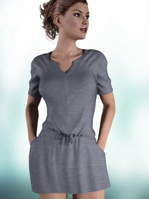 Loose Sweater Dress for Genesis 3 Female(s)-宽松毛衣连衣裙为创世纪3女性