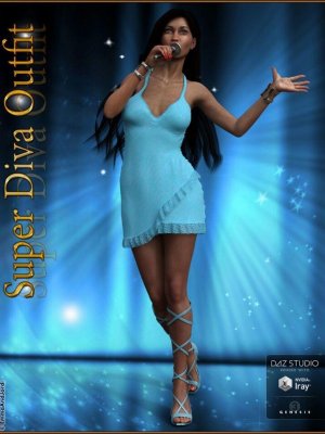 Super Diva Outfit And Accessories for Genesis 3 Female(s)-创世纪3女性的超级天后装备和配件