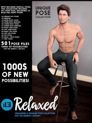 i13 Relaxed Pose Collection for the Genesis 3 Male(s)-I13放松的姿势系列为创世纪3男性