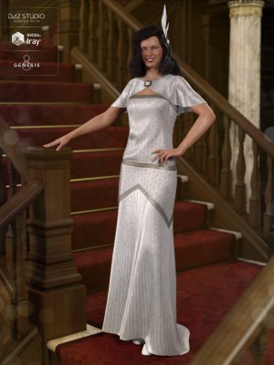 dForce 1920s Evening Gown Outfit for Genesis 8 Female(s)-20世纪20年代《创世纪8》女性晚礼服套装