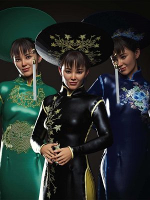 dForce Clara Vietnamese Princess Outfit Textures-越南公主装纹理