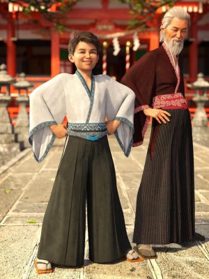 dForce Hakama and Kimono Outfit Textures-和和服服装纹理