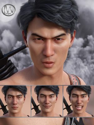 Faces of a Ninja – Expressions for Genesis 8 Male and Lee 8 表情-忍者的面孔 – 创世纪8男性和Lee 8表情