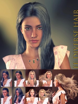 FE Diverse Hair Vol 1 for Genesis 8 and 8.1 Females-《创世纪8》和《创世纪81》女性的多样性毛发第1卷