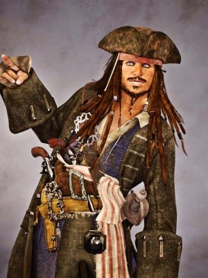 Jack Sparrow For Genesis 8 Male-杰克斯派洛为创世纪8男性