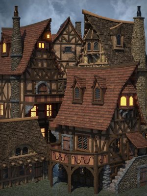 Medieval Village Houses Construction Set-中世纪乡村房屋建筑集