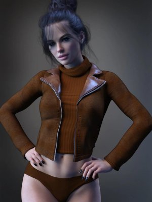 XFashion Crop Jacket for Genesis 8 and 8.1 Females-短款夹克，适用于8和81女性